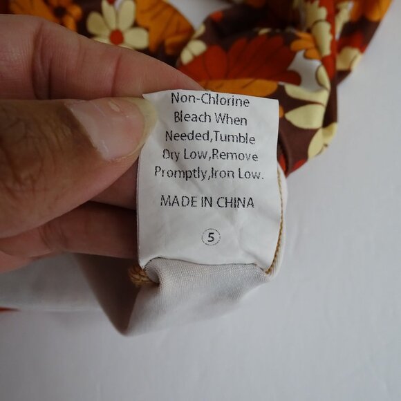 Shein Curve Retro Floral Brown 2-Pc Crop Top and Pull-on Skirt Women Size OXL 12 - Picture 8 of 14